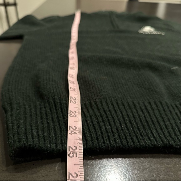 Men's Shamrock Logo Green Quarter Zip Pullover Irish Wool Sweater, Size Small - Picture 5 of 8